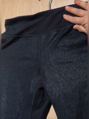Sparkle Glitter Active Black High-Rise Yoga Leggings Shiny Plain Back M 2/$25